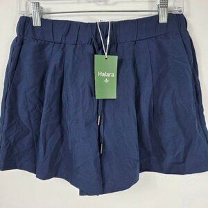 Halara Navy Blue Pleated High Waisted Athletic Shorts Womens Size Medium NWT